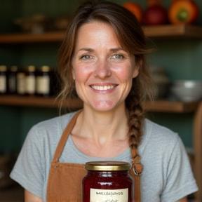 Portrait of Jane Miller, maker of artisan fruit jams
